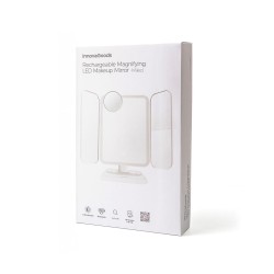 Miroir de Maquillage Triptique Rechargeable avec Grossissement et Lumière LED Miled InnovaGoods