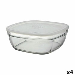 Panier-repas carré avec couvercle Duralex FreshBox 3 L 23 x 23 x 9 cm (4 Unités)  